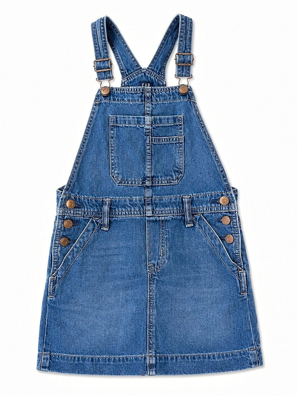 Gap Kids Girls S 6–7 Blue Denim Overall Dress Cotton Jumper